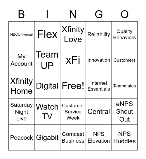 Customer Service Week 2022 Bingo Card