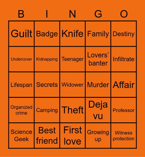 Wrong Place Wrong Time Bingo Card