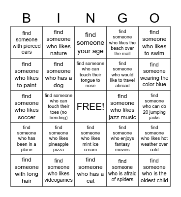 BINGO!!! Bingo Card