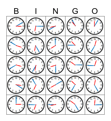 Time Bingo Card