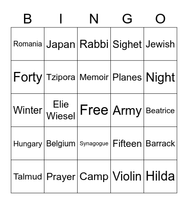 NIGHT Bingo Card