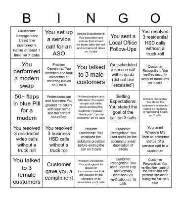 CE BINGO Card