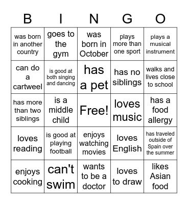 FIND SOMEONE WHO Bingo Card