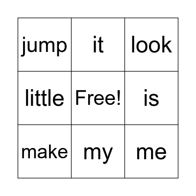 Sight Words 3 Bingo Card
