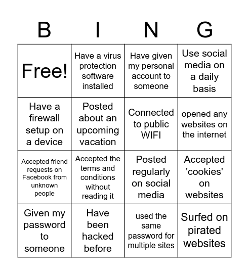 Forda Bingo Card