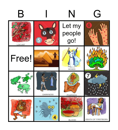 Moses & the 10 Plagues Bingo Card