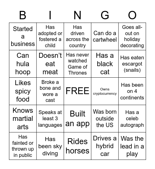 PMO M&G Bingo Card