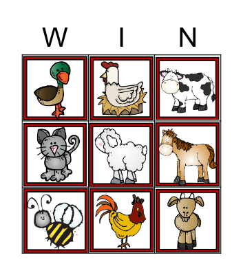 Book, Book, Book! Farm Sounds Bingo Card