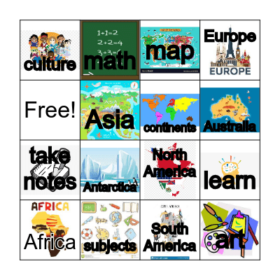 Schools Around the World Bingo Card