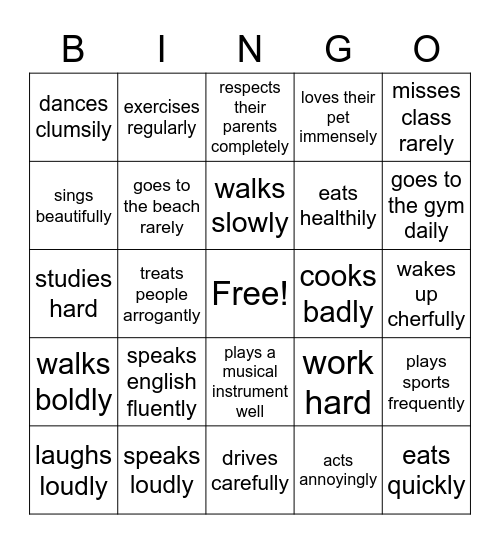 Name someone who... Bingo Card