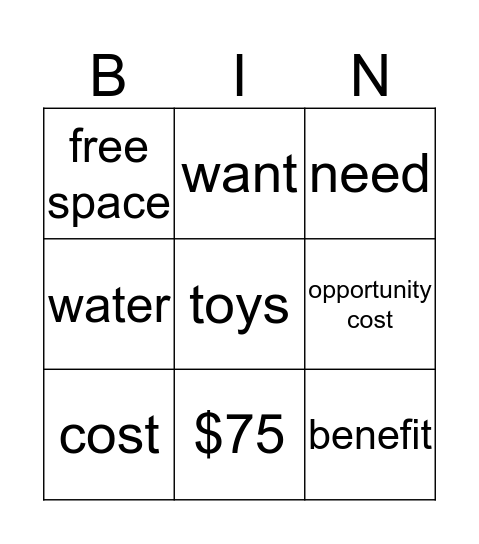 S.S. Words Bingo Card