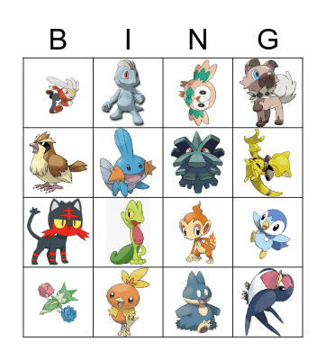 Pokemon bingo Card
