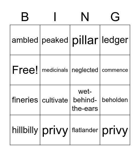 Dovey Coe 1-9 Bingo Card