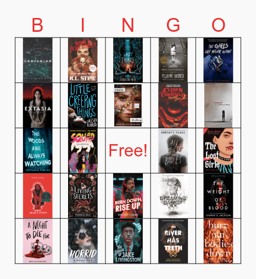 Horror Book Bingo Card
