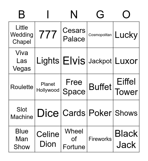 VIVA LAS VEGAS Bingo Card