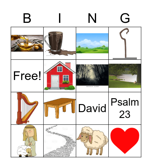 Psalm 23 Bingo Card