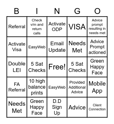 FALL BINGO Card