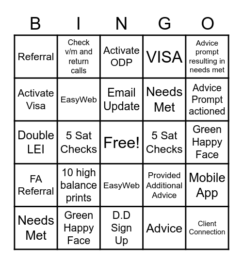 FALL BINGO Card