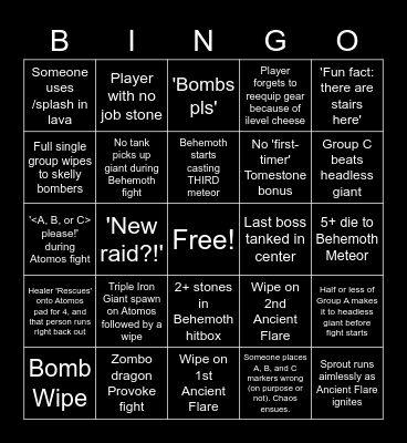 Labyrinth of the Ancients BINGO! Bingo Card