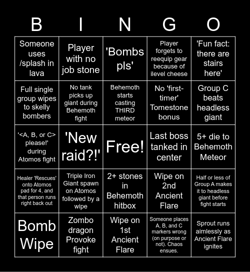 Labyrinth of the Ancients BINGO! Bingo Card