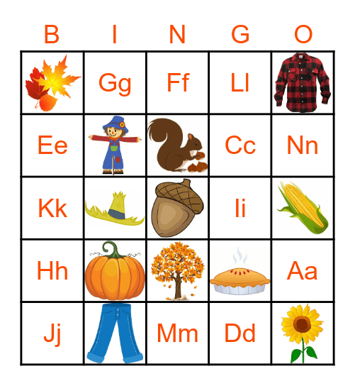 Fall Bingo Card