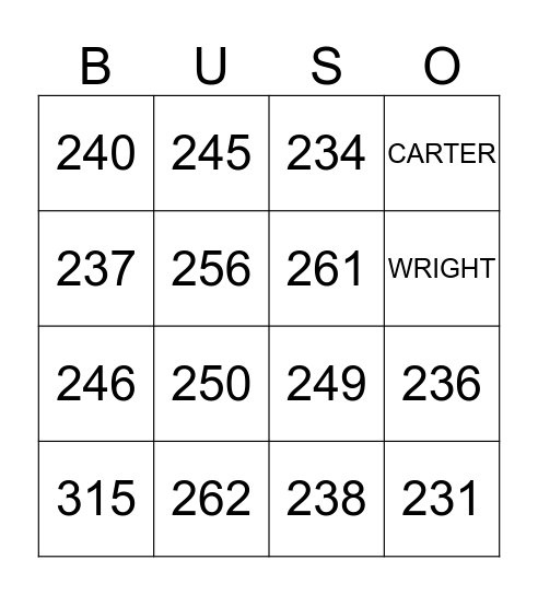 CHMS - BUS DRIVERS' APPRECIATIONThank You! Bingo Card