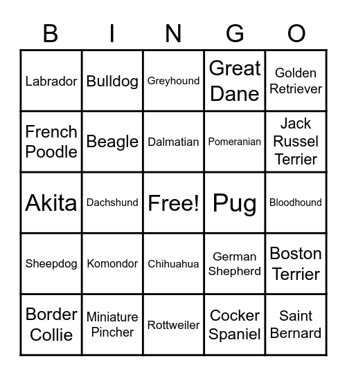 Bingo was his nameo! Bingo Card