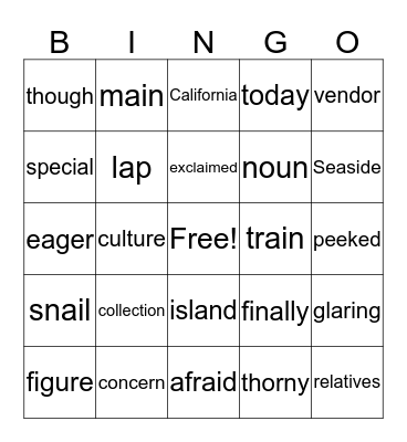 2nd Grade 21Oct  Unit 2 week 1 and 2 Bingo Card