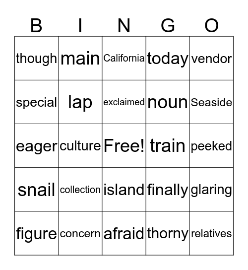 2nd Grade 21Oct  Unit 2 week 1 and 2 Bingo Card