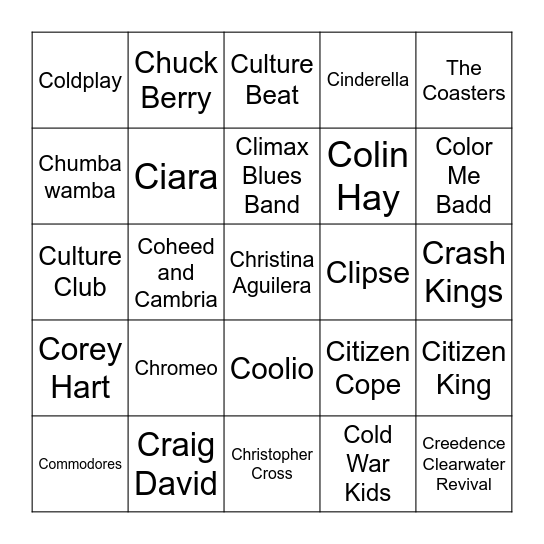 C2 Bingo Card