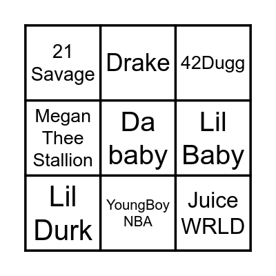 Music Bingo Card