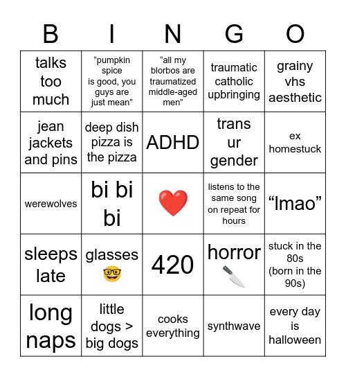 it’s another one of these Bingo Card