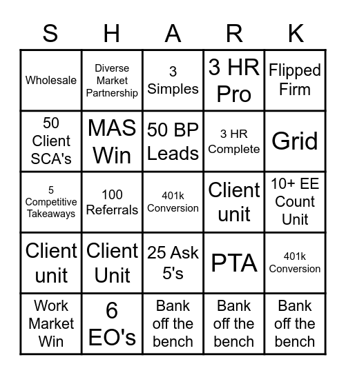 Q2 All-Stars Bingo Card