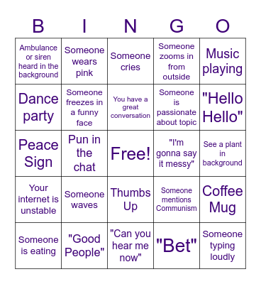 Staff Retreat Bingo Card
