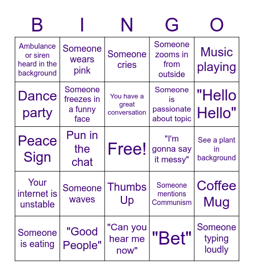 Staff Retreat Bingo Card