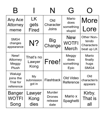 NintenSwitch’s WOTFI 2022 Bingo Card Bingo Card