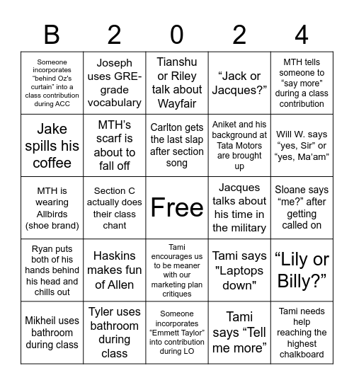 Bird Bingo Card