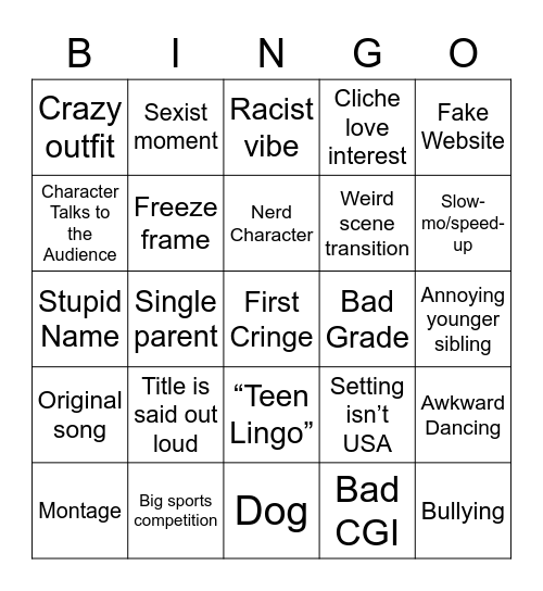 DCOM Bingo Card