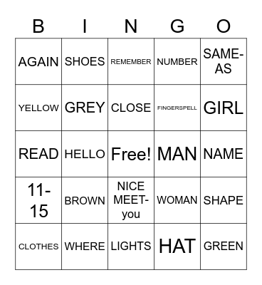 Unit 1 Vocabulary Bingo Card