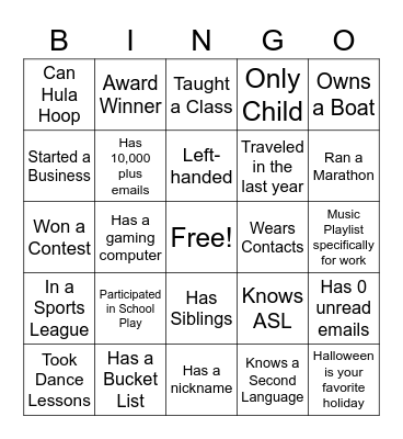 Summit Virtual Bingo Card