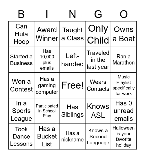 Summit Virtual Bingo Card