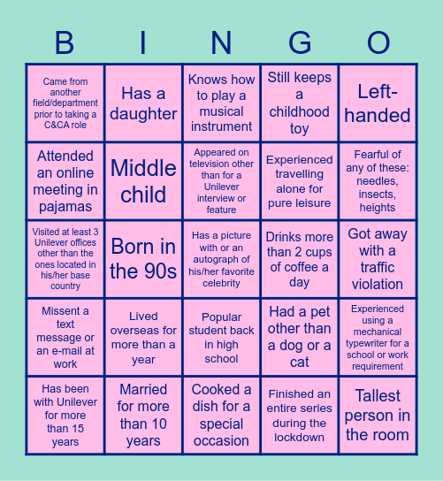 C&CA BINGO Card