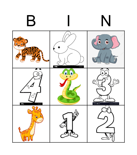 ANIMALS Bingo Card