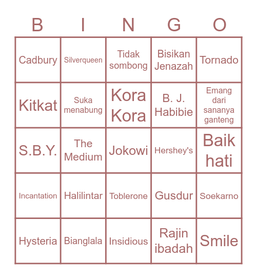 Ningning’s Bingo Card