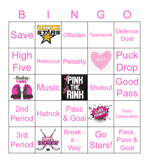 GCGH 'Pink the Rink 2022' Tournament Bingo Card