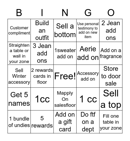Customer first bingo  Bingo Card