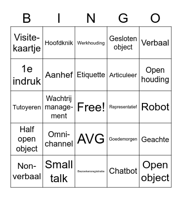 Hoofdstuk 2 Bingo Card