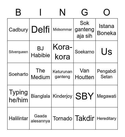 Lala’s Bingo !!! Bingo Card