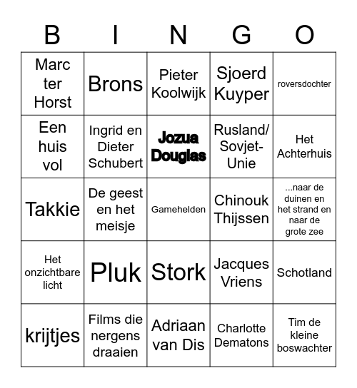 KINDERBOEKEN Bingo Card