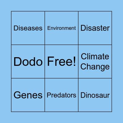 Extinction Bingo Card